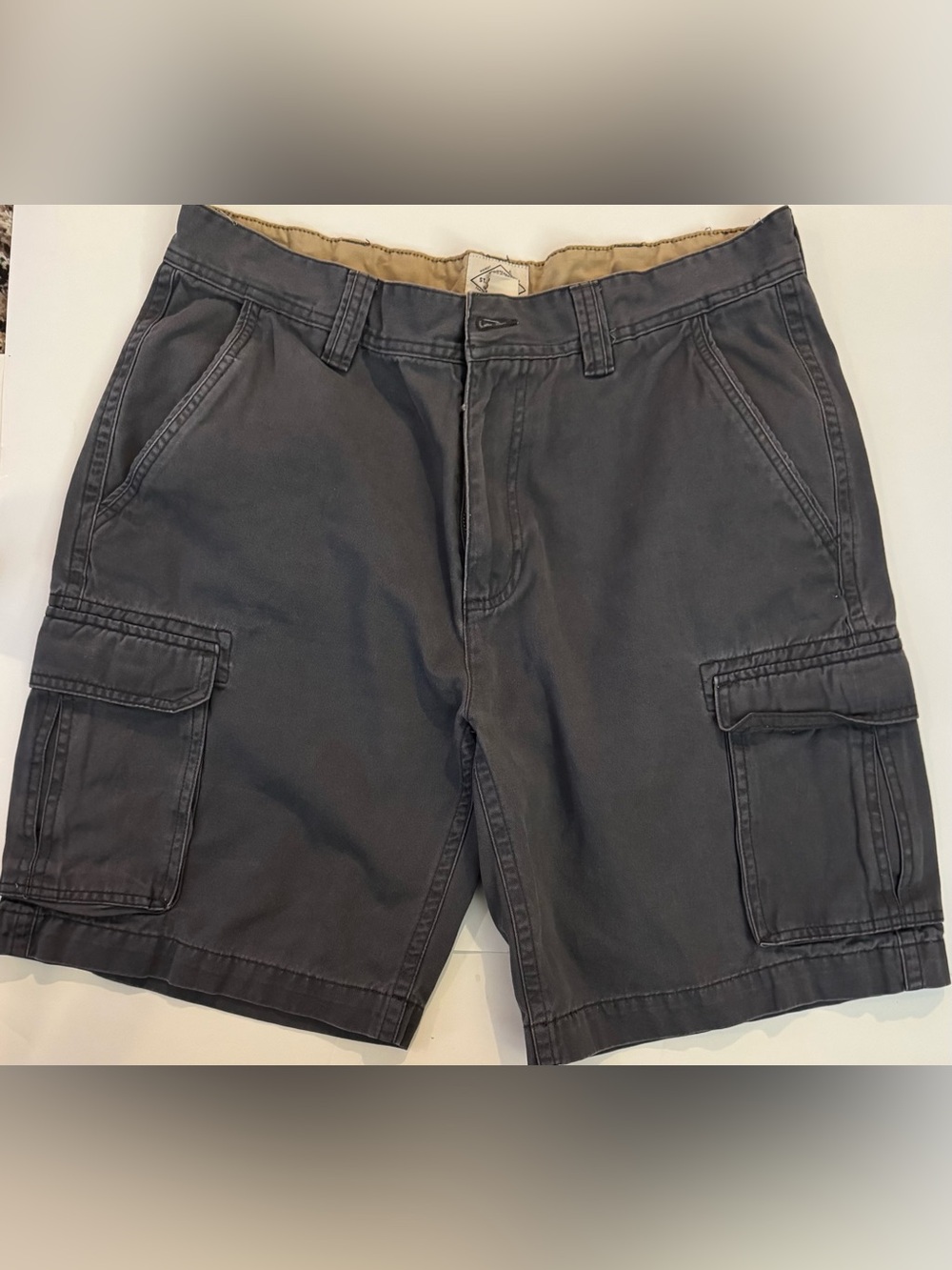 St. John’s Bay Men’s Gray Cargo Shorts Size 36 Cotton Utility Casual